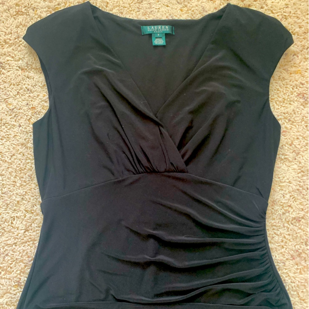 Lauren Ralph Lauren black faux wrap dress